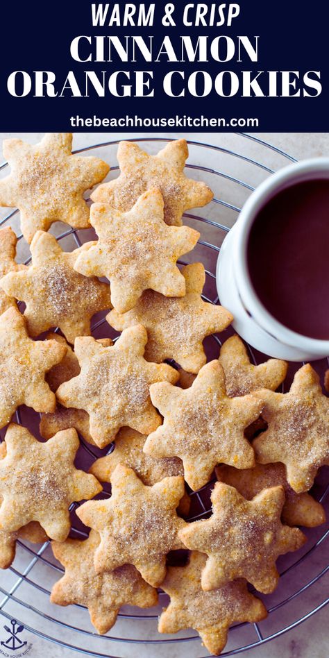 These Cinnamon Orange Cookies are the perfect addition to your holiday cookie tray this season. They've got all the warm cozy vibes of winter with an added burst of sweet citrus flavor. They're buttery, crispy and delicious! Orange Cinnamon Cookies, Orange Cranberry Spice Cookies, Orange Spice Cookies, Cranberry Orange Spice Cookies, Orange Clove Cookies, Citrus Christmas Cookies, Orange Gingerbread Cookies, Orange Stick Cookies, Orange Cardamom Cookies