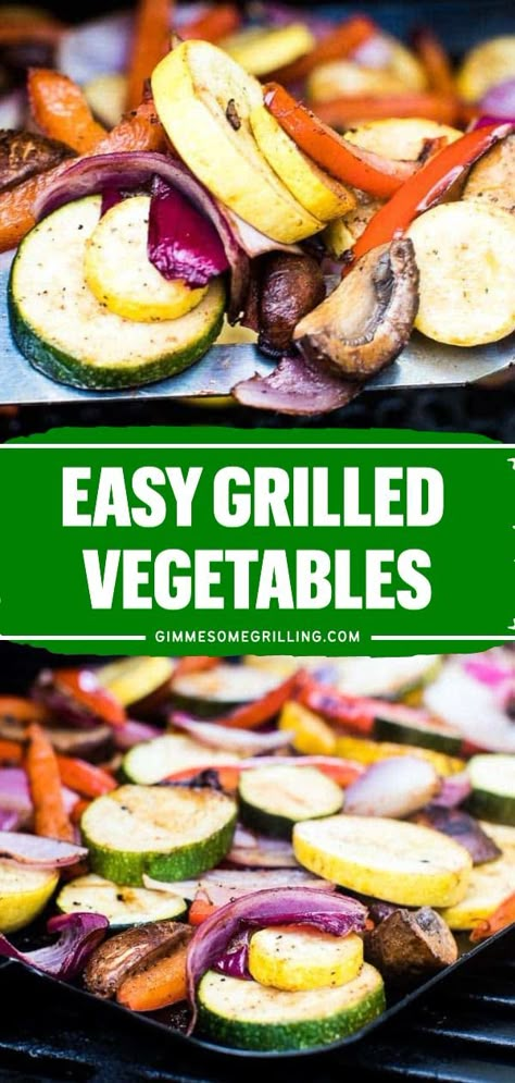 Easy Grilled Veggies, Marinated Veggies On The Grill, Easy Grilled Vegetables, Grilled Zucchini And Peppers, How To Grill Veggies On The Grill, Veggies On Grill, Roasted Vegetables On Grill, Grilled Veggies In Oven, Grilled Veggies On The Grill In Basket