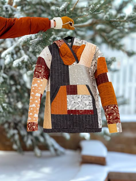 DIY Quilted Hoodie Quilt-A-Long: Week 1 Quilted Coat Pattern, Quilted Jacket Pattern, Quilted Hoodie, Hoodie Sewing Pattern, Quilted Clothing, Quilt Coat, Quilted Clothes, Downloadable Templates, Hoodie Pattern