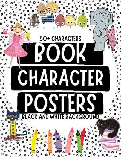 Shiles Smiles | Teachers Pay Teachers Book Character Posters, Posters Black And White, Library Poster, School Library Displays, Elementary Books, Posters Classroom, Library Book Displays, Library Posters, Elementary School Library