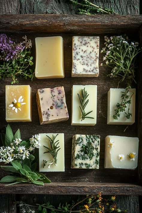 Make your own homemade soap bars with essential oils for a natural, eco-friendly skincare routine. #HomemadeSoap #DIYBeauty #EssentialOils Homemade Nature Gifts, Things To Add To Homemade Soap, Diy Natural Soap Bars, Homemade Bar Soap Recipe Easy Diy, How To Make Organic Soap Bars, Making Natural Soap, Homemade Soap Bars Aesthetic, How To Make Bar Soap Homemade, Witchy Soap Diy