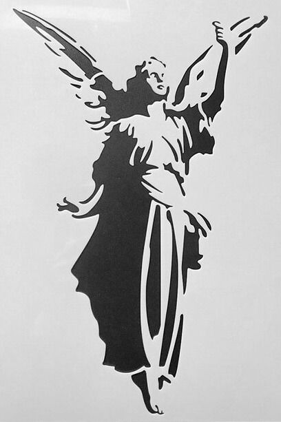 Cool Stencils Printables, Black And White Stencil Art, Stencil Graffiti Art, Stencil Art Aesthetic, Chanel Stencil, Aesthetic Stencil, Virgin Mary Stencil, Y2k Stencil, Goth Stencil