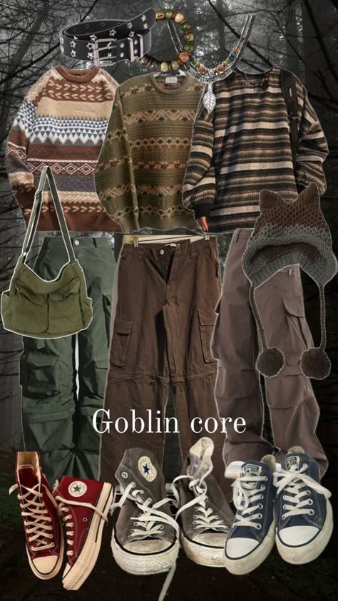 d: Grunge Fit Ideas, Goblin Core Aesthetic Outfits, Goblin Core Clothes, Ainsley Core, Goblin Core Outfit, Goblincore Outfits, Core Clothes, Fav Aesthetic