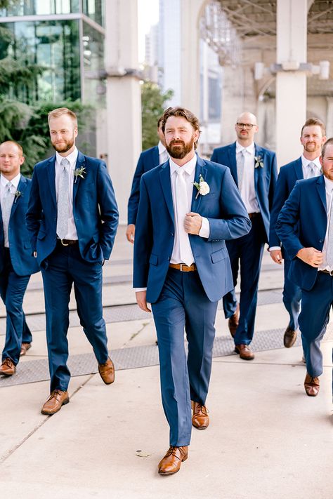 Groomsmen Ties Navy Suit, Deep Blue Suits For Men, Men's Blue Suits Wedding, Medium Blue Groomsmen Suits, Blue Suits Wedding Groomsmen, Light Navy Groomsmen Suits, Blue Wedding Tuxedo For Men, Cobalt Blue Groomsmen Attire, Coastal Wedding Groomsmen