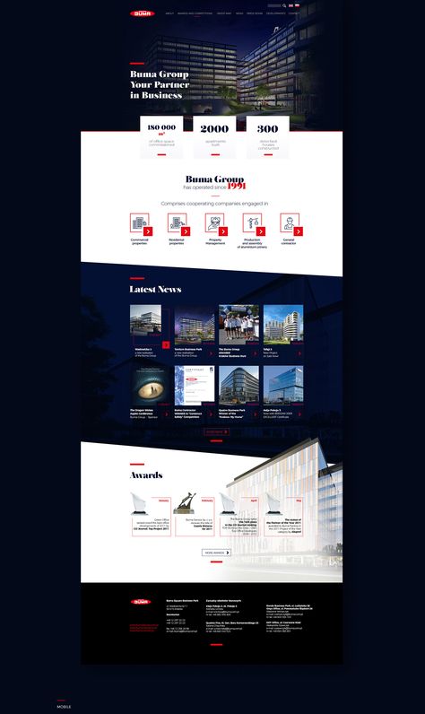 Web Design & Print - Buma Group on Behance #construction #webdesign #building Investor Website Design, Webpage Design Layout, Building Website, Real Estate Landing Pages, Travel Website Design, Freelance Website, Unique Web Design, Good Advertisements, Freelance Web Design