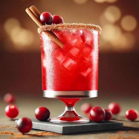 The Cranberry Cinnamon Margarita is the perfect festive twist on a classic cocktail, bringing together the tartness of cranberry with the warm, spiced kick of Cinnamon Margarita, Dessert Ideas For Christmas, Christmas Crafts Party, Cinnamon Drink, Cranberry Cinnamon, Pretty Alcoholic Drinks, Cinnamon Syrup, Cranberry Cocktail, Classic Margarita