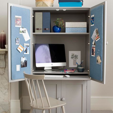 Hideaway Computer Desk, Small Home Office Ideas, Tiny Home Office, Office Images, Small Home Offices, Work Space Organization, Desk Areas, Home Office Ideas, Home Office Storage