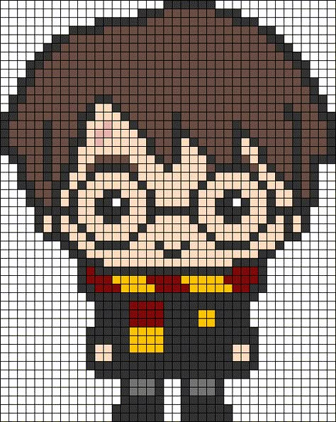 Alpha pattern #49428 | BraceletBook Small Harry Potter Pixel Art, Pixel Art Pattern Harry Potter, Harry Potter Etamin, Complex Pixel Art, Harry Potter Bead Pattern, Alpha Pattern Cross Stitch, Easy Pixel Art Disney, Harry Potter Alpha Pattern, Harry Potter Beads