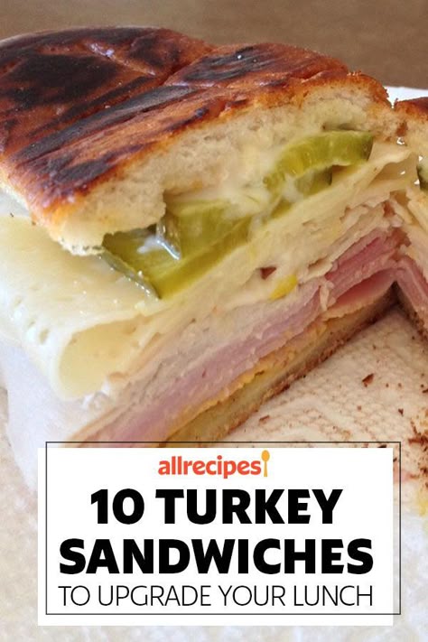 Looking for the best sandwich recipes? Try making these quick and easy turkey sandwiches! From a Cuban sandwich to a club sandwich, these turkey sandwich recipes are perfect for a school lunch or work lunch. They're also a great way to use Thanksgiving leftovers! Turkey Sandwhich Ideas, Club Panini Sandwiches, Turkey O'toole Sandwich, Turkey Sandwich Toppings, Turkey And Cheese Sandwich Recipes, Turkey And Pepperoni Sandwich, Turkey Chutney Sandwich, Ham And Turkey Panini Recipes, Italian Turkey Sandwiches Recipe