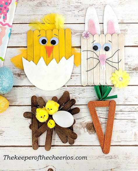 Easter Windsock Craft, Crafts Easter, Popsicle Stick Crafts Easter, Spring Popsicle Stick Crafts, Easter Crafts Popsicle Sticks, Easter Crafts With Popsicle Sticks, Easter Craft, Easter Craft Ideas, Popsicle Stick Crafts For Kids