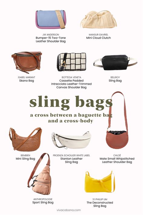 A sling bag is like a cross between a baguette bag and a cross-body. In shape, it’s almost as though the body of the bag melds into the strap, making it a perfect bag for, yes, slinging over your shoulder or torso. That said, the sky’s the limit beyond that single rule. You can shop smooth leather, woven leather, suede, colors, embellishments, and more. Everyday Use Sling Shoulder Bag, Sling Bags Women Casual Outfit, Everyday Use Sling Shoulder Bag With Single Strap, Daily Use Sling Shoulder Bag With Single Strap, Said The Sky, Designer Sling Bag, Woman Sling Bag, White Sling Bag, Affordable Sling Bag With Adjustable Strap