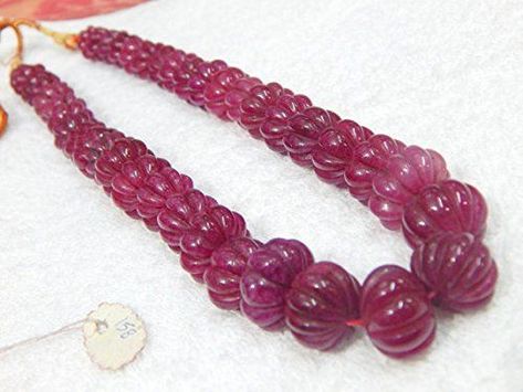 18.5'' 15-23 mm Ruby Quartz Pumpkin Carved Melon Roundel Beads Necklace Pumpkin Carved, Pumpkin Beads, Ruby Quartz, Pumpkin Bead, Handmade Jewlery, Antique Bridal Jewelry, Gold Jewellery Design Necklaces, Jewelry Design Necklace, Gold Jewellery Design