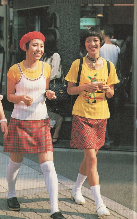 from STREET FASHION 1945-1995, published by PARCO, these photos are taken in 1994 Japan 90s Fashion, Japan Street Style Women, 90s Fashion Street Style, Japanese 90s Fashion, 90s Japan Fashion, Japan Street Style, 90s Japanese Fashion, Japan Street Fashion, Vintage Hello Kitty