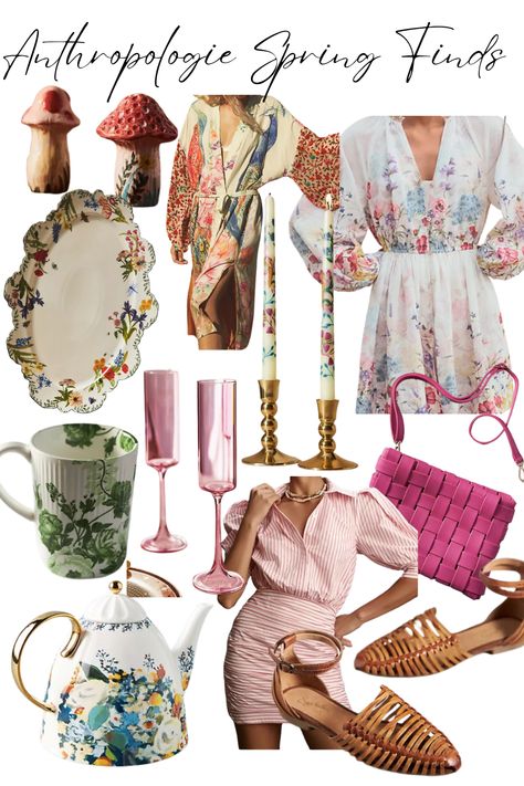 My favorite things for spring from Anthropologie!  Shop my curated list of home and fashion favorites - spring dresses, sandals, and spring inspired tabletop items Anthropologie Spring, Printed Kimono, Spring Inspiration, Spring Dresses, My Favorite Things, Favorite Things, Anthropologie, Sandals, Shop My