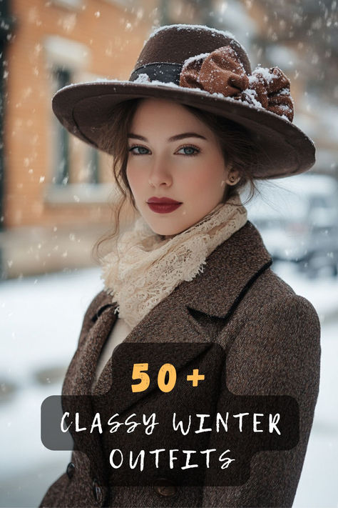 Discover 50 classy winter outfits that add a chic and elegant touch to your cold-weather wardrobe. From sophisticated coats to stylish boots, these ensembles ensure you stay warm and fashionable. Explore how to elevate your winter style with these timeless pieces. Click to see these elegant ideas! ❄️🧥 #ClassyWinterFashion #ElegantLooks #WinterWardrobe #ChicOutfits #TimelessStyle #FashionInspo #OutfitIdeas Classy Boots For Women, Wool Hat Outfit Winter, Cold Weather Outfits Elegant, Hollywood Winter Outfit, Winter Hats For Women Outfits, Classic Chic Winter Outfits, Winter Race Day Outfits Classy, Old Money Winter Boots, How To Wear A Winter Hat