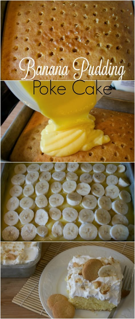 Best Poke Cake Recipes, Best Poke Cake, Banana Poke Cake, The Best Banana Pudding, Chili Chocolate, Banana Pudding Poke Cake, Pudding Poke Cake, Easy Banana Pudding, Poke Cake Recipe