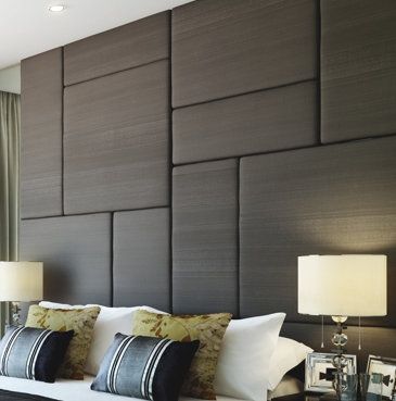 6 Bedroom Decorating Ideas - Upholstered wall panel -  #walldecor #bedroom #bedroomdecor #bedroomideas Fabric Wall Panels, درج السلم, Upholstered Wall Panels, Upholstered Walls, Wall Paneling Diy, Padded Wall, Wall Panels Bedroom, Tall Headboard, Acoustic Wall Panels