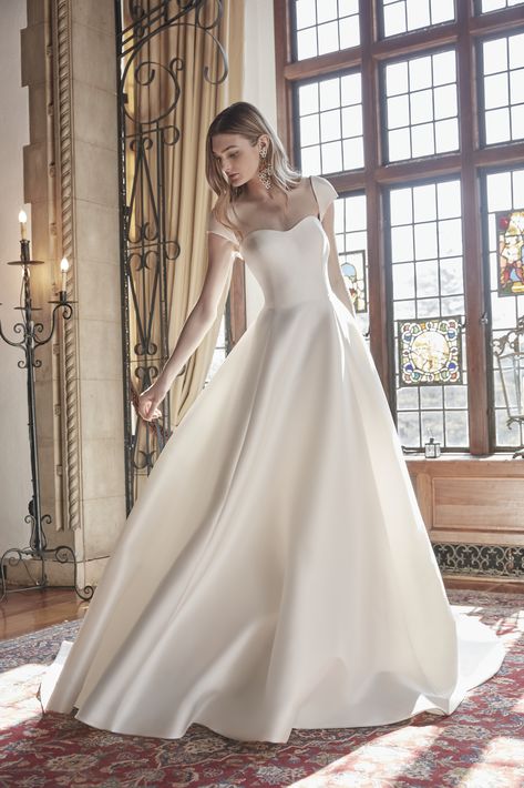 Shop Bridal Dresses at Sareh Nouri Wedding Dress With Cap Sleeves, Sweetheart Neckline Wedding Dress, Cap Sleeve Wedding Dress, Wedding Dresses Sweetheart Neckline, Neckline Wedding Dress, Wedding Dress Cap Sleeves, Dress With Cap Sleeves, Sweetheart Neckline Dress, White Evening Dress