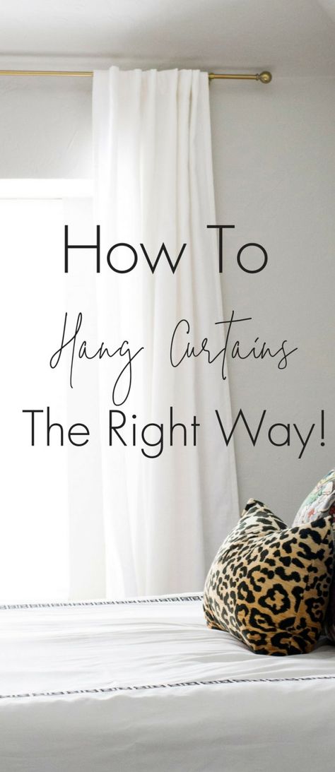 How To Hang Curtains The Right Way • Project Allen Designs Hang Curtains From Ceiling, How To Hang Curtains, Hanging Drapes, High Curtains, Floor To Ceiling Curtains, Curtain Inspiration, Hanging Curtain Rods, Hang Curtains, Ceiling Curtains