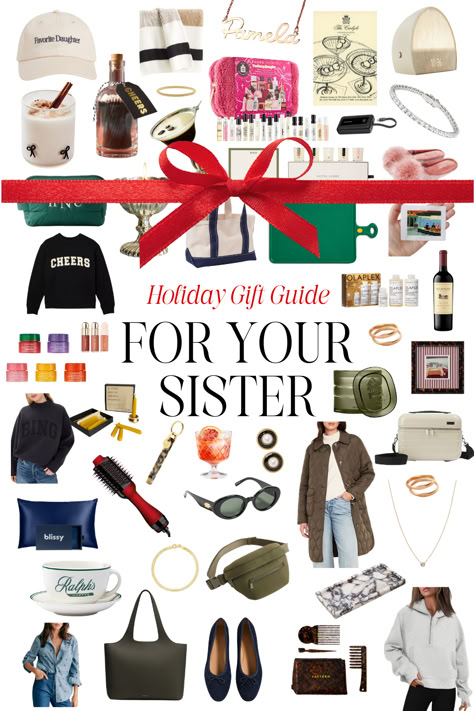 Holiday Gift Guide: The Best Gifts for Your Sister in 2024 Cute Gifts For Sister Christmas, Personalized Gifts For Christmas, Sister N Law Gifts, Gifts For Organizers, Best Christmas Gifts For Her, Christmas Gifts For A Friend, What To Get Sister For Christmas, Holiday Gift Guide For Her, Gifts Under 40 Dollars