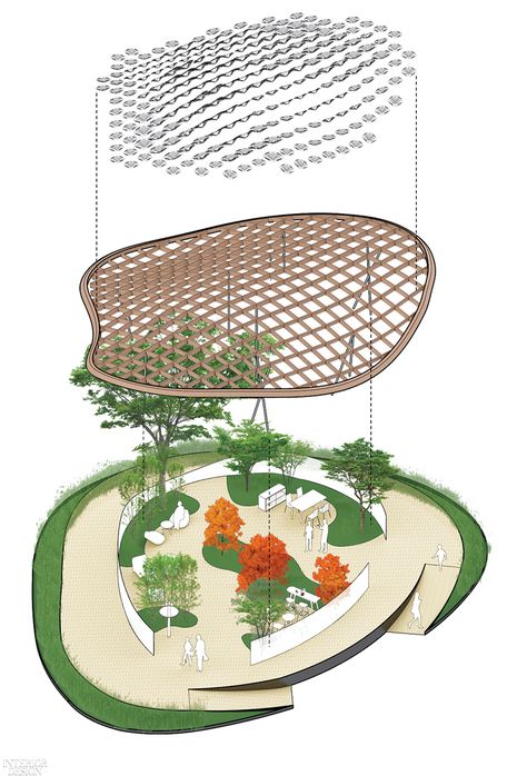 Sustainable Pavilion Design, Solar Energy Architecture, Sustainable Park Design, Pavilion Design Architecture, Solar Pavilion, Cultural Building, Pavilion Garden, Solar Energy Design, Solar Tree