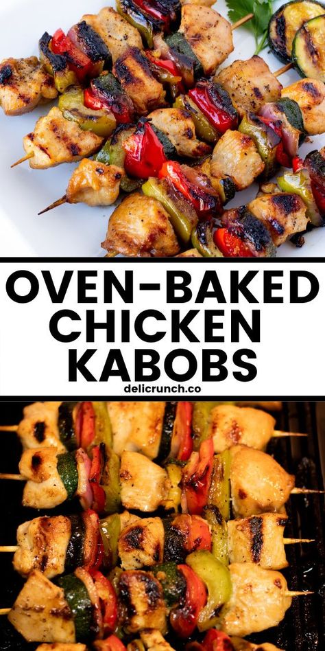 Best Chicken Kabobs, Kabobs Marinade, Oven Chicken Kabobs, Chicken Skewers Marinade, Kabob Marinade Recipes, Chicken Kabob Marinade, Recipe With Vegetables, Juicy Grilled Chicken, Vegetable Kebabs