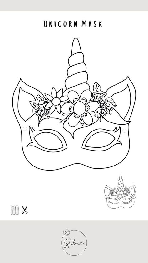 Unicorn Mask Printable, Printable Pumpkin Stencils, Pumpkin Stencils Free, Mask Printable, Camping Coloring Pages, Unicorn Mask, Pumpkin Pictures, Unicorn Drawing, Heart Coloring Pages