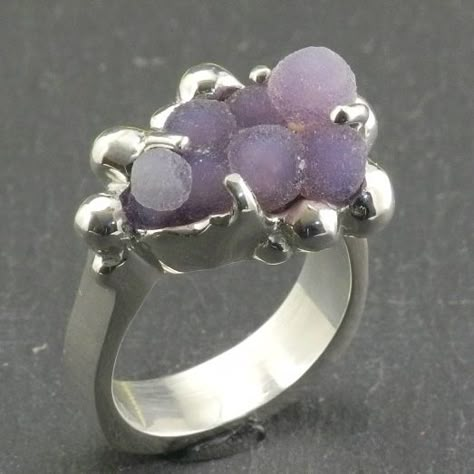 Grape Agate Wedding Ring, Grape Agate Ring, Dionysus Jewelry, Grape Agate Jewelry, Grape Crystal, Grape Jewelry, Silversmithing Jewelry, Grape Agate, Fraggle Rock