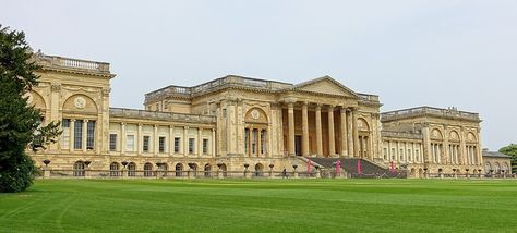 Italian Chateau, Islamic Palace, Palladian Architecture, Buckinghamshire England, Stowe House, Exterior Elevation, Robert Adam, Three Story House, Portland Stone