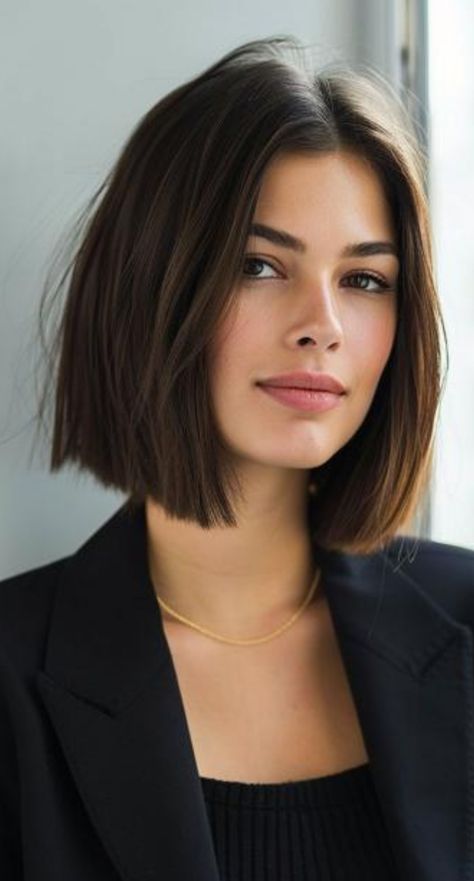 Make a bold statement with our collection of 27 straight bob haircuts for 2024. These styles are all about making an impression with sleek simplicity. Straight Line Bob, Straight Edge Bob, Bob Lengths Chart, Straight Cut Bob Shoulder Length, Silver Hair Bob Haircut, Clean Bob Haircut, Short Haircuts For Women With Straight Hair, Short Bob Hairstyles Straight Hair, Straight Hair Bob Haircut