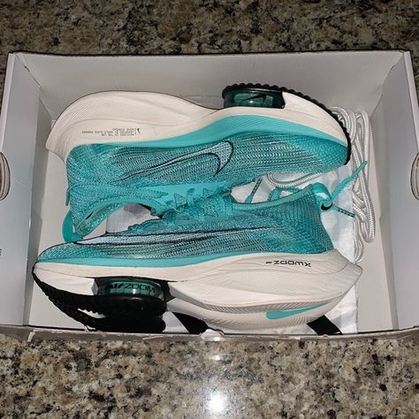 Size 7 - Nike Air Zoom Alphafly Next% Hyper Turquoise CI9925-300 Nike Alphafly, Kasut Nike, Nike Air Zoom Alphafly, Racing Shoes, Tenis Nike, Nike Air Zoom, Air Zoom, Nike Zoom, Nike Running