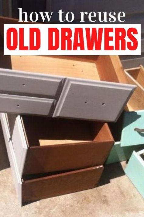 Diy Old Drawers, Drawers Repurposed Diy, Recycled Dresser, Diy Chest Of Drawers, Dresser Top Organization Ideas, Upcycle Drawers, Dresser Top Organization, Chest Of Drawers Makeover, Drawers Repurposed