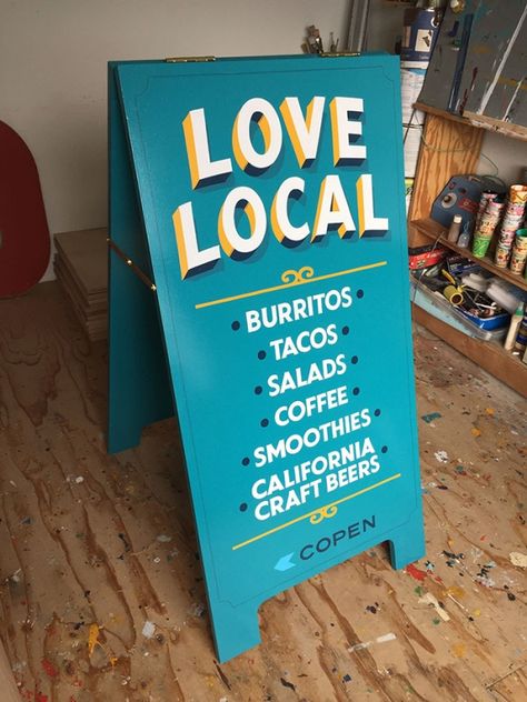 Small Restaurant Ideas, Sandwich Board Signs, Bbq Shop, Sign Painter, Sidewalk Sign, Chalk Sign, Shop Signage, Sandwich Board, Graphic Design Collection