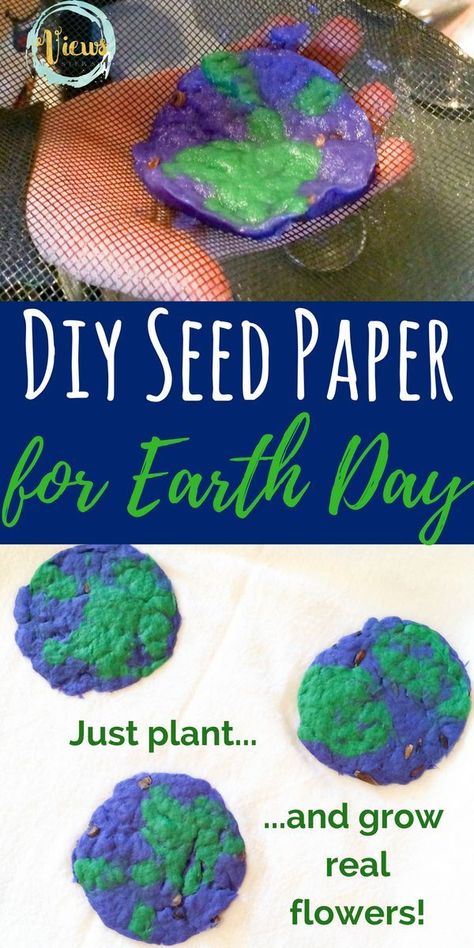 Earth Week, Earth Day Projects, Earth Craft, Recycled Crafts Kids, Plantable Seed Paper, Earth Day Crafts, Earth Day Activities, Spring Preschool, Spring Crafts For Kids