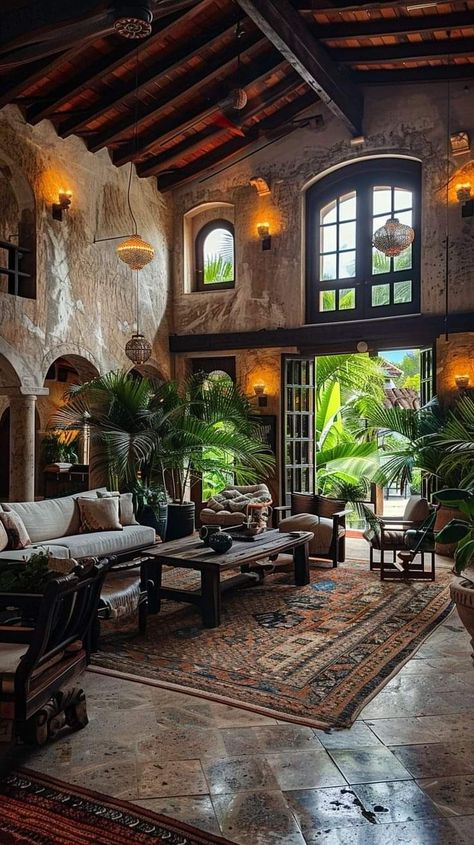 Hacienda Interior, Hacienda Interior Design, Spanish Style Home Interior, Mexican Style Homes, Interior Design 2024, Modern Hacienda, Hacienda Homes, Spanish Home Decor, Hacienda Style Homes