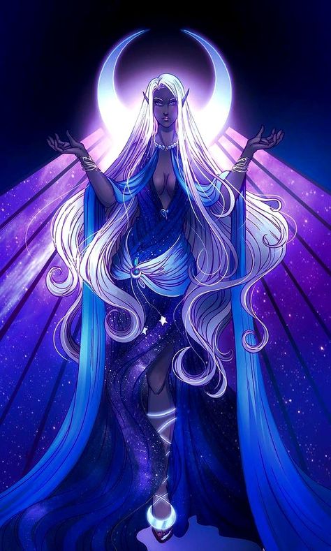 Mroczny Elf, Arte Do Kawaii, Goddess Artwork, Dark Elf, Diy Origami, Goddess Art, Witch Art, Magic Art, Moon Goddess