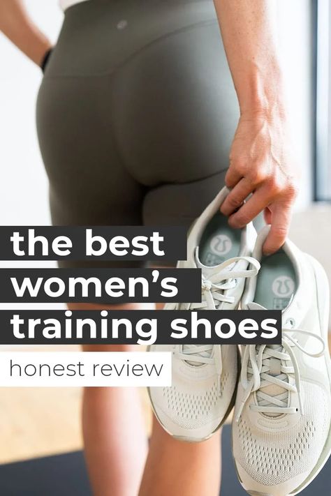 lululemon's highly anticipated TRAINING SHOES FOR WOMEN are now available. Are they worth it for cross-training? Full review + try-on guide. PLUS a guide for things to consider when it comes to purchasing cross training shoes! Whether you're working out at home or in a gym, these are things to consider before buying. Training Shoes For Women Gym, Best Weightlifting Shoes For Women, Best Training Shoes Woman, Gym Shoes Women, Weight Training Shoes, Strength Training Workouts For Women, Lululemon Shoes, Gym Shoes For Women, Training Shoes For Women