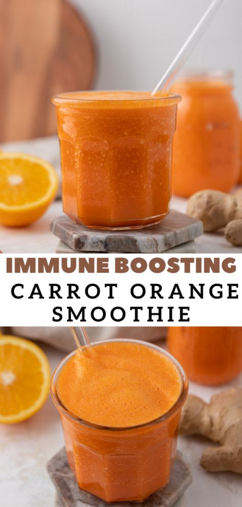 Immune Boosting Ginger Carrot Orange Smoothie - Lifestyle of a Foodie Fruit Breakfast Recipes, Carrot Ginger Smoothie, Rethink Your Drink, Orange Smoothie Recipes, Lifestyle Of A Foodie, Immune Boosting Smoothie, Carrot Smoothie, Getting Back On Track, Immune Boosting Foods