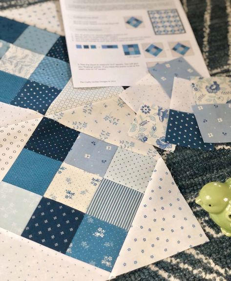 Scrappy quilt pattern & tutorial - The Crafty Quilter Blue And Green Quilts Color Combos, Scrappy Blue Quilts, Scrap Quilt Patterns Free, Simple Quilt 6.5” Squares, Simple Patchwork Quilt Charm Pack, Scrappy Quilts Using 2 1/2 Inch Squares, Chevron Quilt Pattern, Blue Quilt Patterns, Yellow Quilts