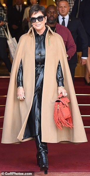 Cape Outfits For Women, Kris Kardashian, Fashion Cape, Corey Gamble, Women Cape, Cape Outfit, Cape Fashion, Cape Cloak, Coat Women Fashion