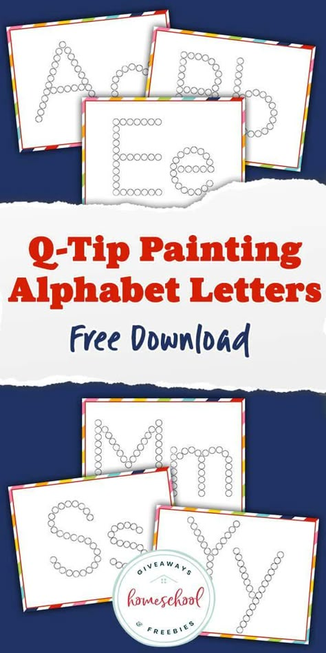 Qtip Painting, Letter Q Crafts, Letter Painting, Q Tip Painting, Dot Letters, Homeschool Freebies, Preschool Resources, Phonics Practice, Abc Activities