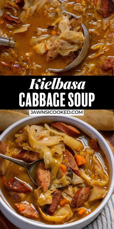 Cabbage And Sausage Soup, Kielbasa Cabbage, Cabbage And Smoked Sausage, Cabbage Potato Soup, Easy Cabbage Soup, Kielbasa Soup, Kielbasa And Cabbage, The Best Keto Recipes, Sausage Soup Recipes