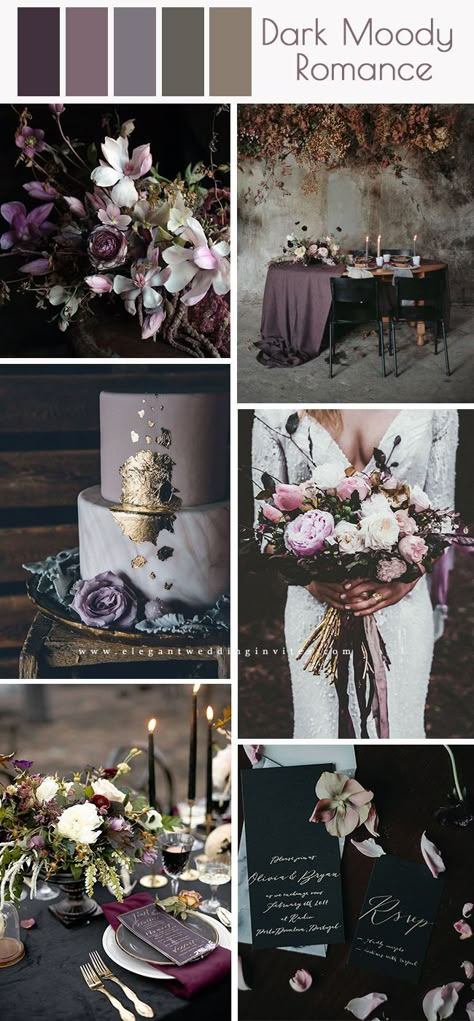 Thinking purple is your theme of choice when you tie the knot? Purple is one of the most amazing and beautiful colors existing in nature.READ MORE Dark Wedding Theme, Purple Wedding Theme, Wedding Color Trends, Wedding Colors Purple, Dark Wedding, Wedding 2025, Moody Wedding, Wedding Theme Colors, Future Wedding Plans