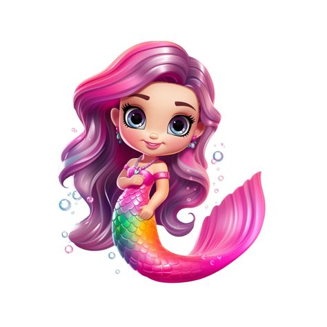 Graphic Design Stickers, Cartoon Character Clipart, Mermaid Cartoon, Little Mermaid Cakes, Mermaid Clipart, Chic Tattoo, Fairy Clipart, Mermaid Cake Topper, Mermaid Sticker