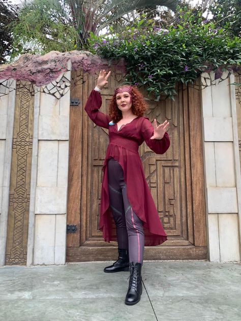 Scarlet Witch Disneybound Cosplay Group, Scarlet Witch Cosplay, The Scarlet Witch, Witch Cosplay, Wanda Maximoff, Scarlet Witch, Marvel Characters, Scarlet, Witch