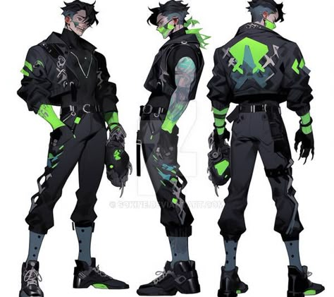 Cyberpunk Male Netrunner, Battle Uniform Design, Techware Character Design, Racer Outfit Drawing, Cyberpunk Shoes Drawing, Cyberpunk Fashion Concept Art, Male Techwear Art, Toxic Outfits Aesthetic, Male Cyberpunk Oc