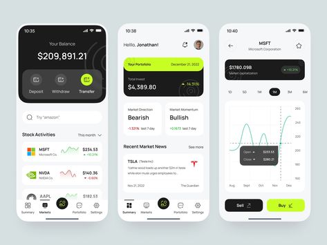 Budget Planner App, Stock Investment, Investment App, App Design Layout, Investing Apps, Mobile Application Design, Ux Mobile, Mobile App Design Inspiration, App Interface Design