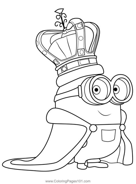 King Bob Minions Coloring Page Cartoon Characters Coloring Pages, King Bob Drawing, King Bob, Drawing Minions, Cute Disney Coloring Pages, Coloring Pages For Kids Disney, Minions Cartoon Drawing, Minions Drawing, King Bob Minion