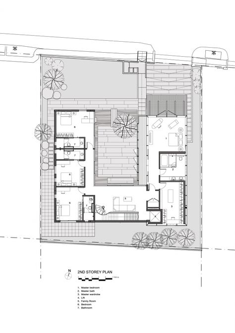 The Courtyard House / AR43 Architects Mexican House Plans, House With Courtyard, U Shaped House Plans, U Shaped Houses, House Courtyard, Patio House, Modern Courtyard, Courtyard House Plans, Plans Modern