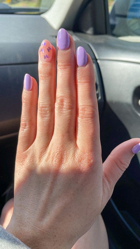 Nails For Olivia Rodrigo Concert, Lavender Nails Natural, Simple Olivia Rodrigo Nails, Simple Purple Nail Designs Short, Purple Nails Inspo Short, Oliva Rodrigo Nails Guts, Purple Nail Designs Gel, Purple Nails Olivia Rodrigo, Olivia Rodrigo Nails Inspired Guts